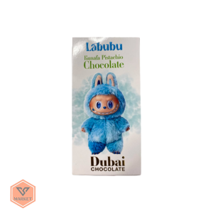 شکلات دبی با مغز کنافه و پسته طرح لابوبو (Labubu Dubai