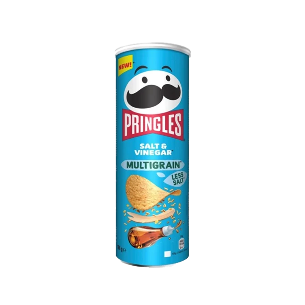 چیپس چندغله پرینگلز طعم سرکه نمکی (Pringles Multigrain Salt & Vinegar) با نمک