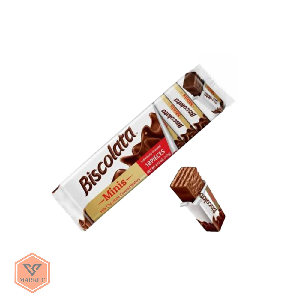 ویفر مینی با روکش شکلات شیری بیسکولاتا (Biscolata Minis) – بسته