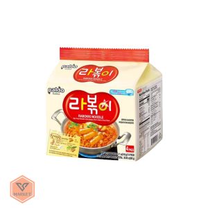 پک 4 عددی نودل کره‌ای پالدو طعم رابوکی تند و شیرین (Paldo Rabokki Noodle) - وزن کل
