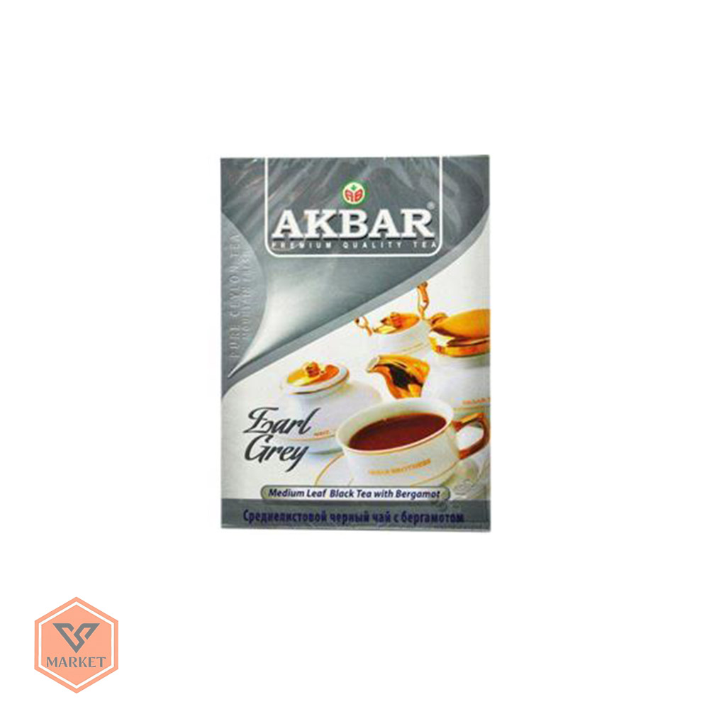 خرید چای سیاه اکبر عطری مدل ارل گری Earl Grey اصل سیلان | چای با برگ