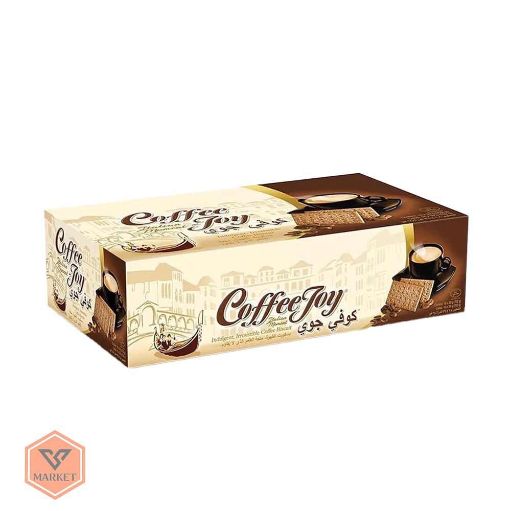 خرید بیسکویت قهوه کوفی جوی (Coffee Joy) مدل جعبه‌ای | ترد، نازک و با طعم اصیل قهوه