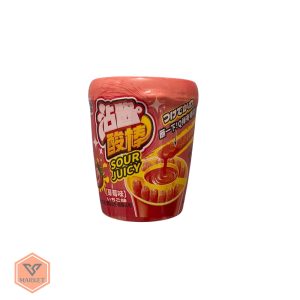 پاستیل دیپینگ توتفرنگی Sour Juicy همراه با سس مخصوص (۷۵ گرم)