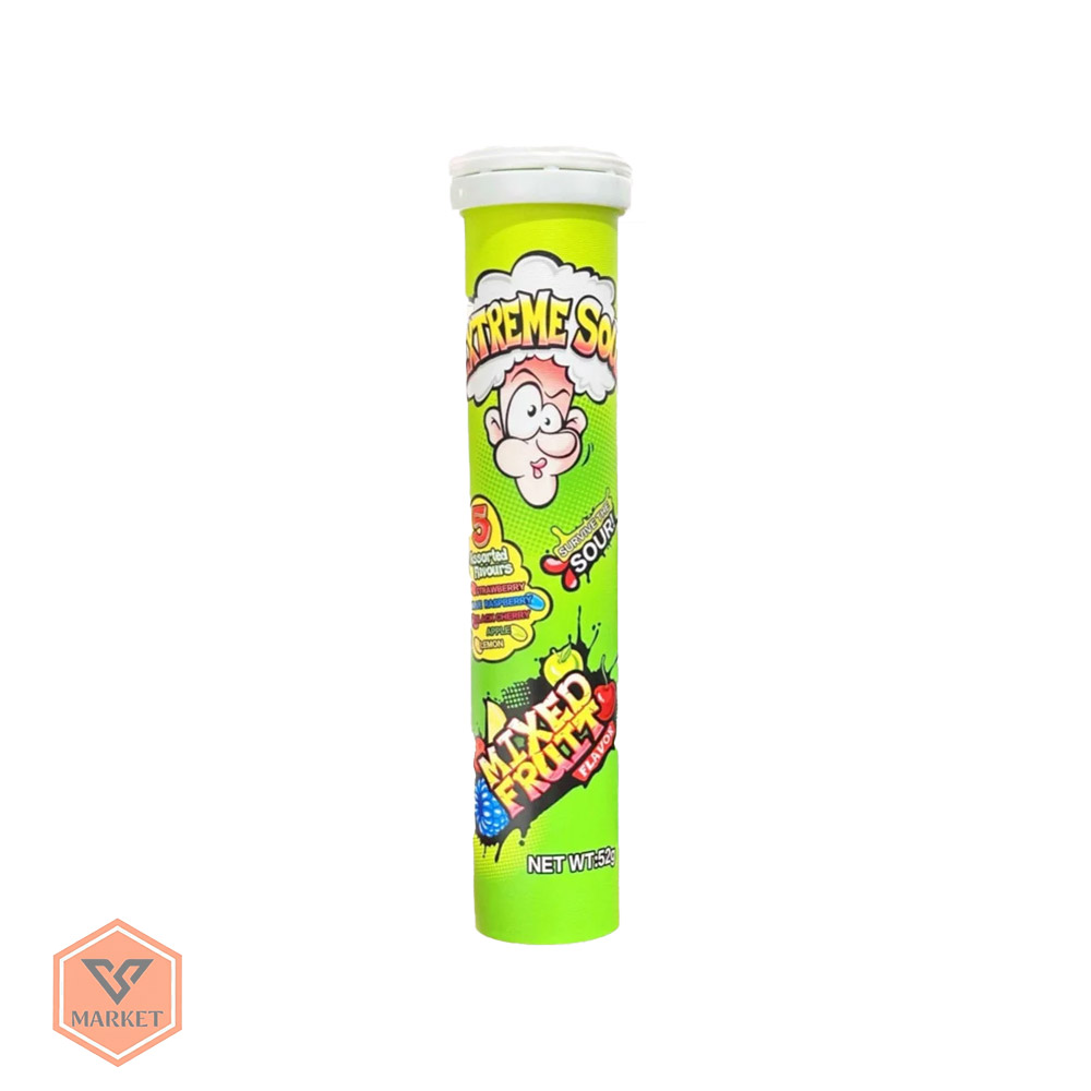 آبنبات بی‌نهایت ترش اکستریم ساور (Extreme Sour) طعم میوه‌های مخلوط – ۵۲ گرم