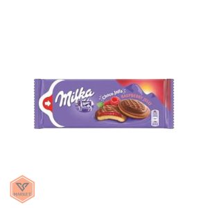 بیسکویت شکلاتی میلکا با ژله تمشک