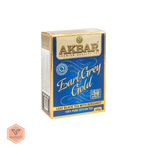 چای سیاه سیلان اکبر با طعم ارل گری مدل گلد