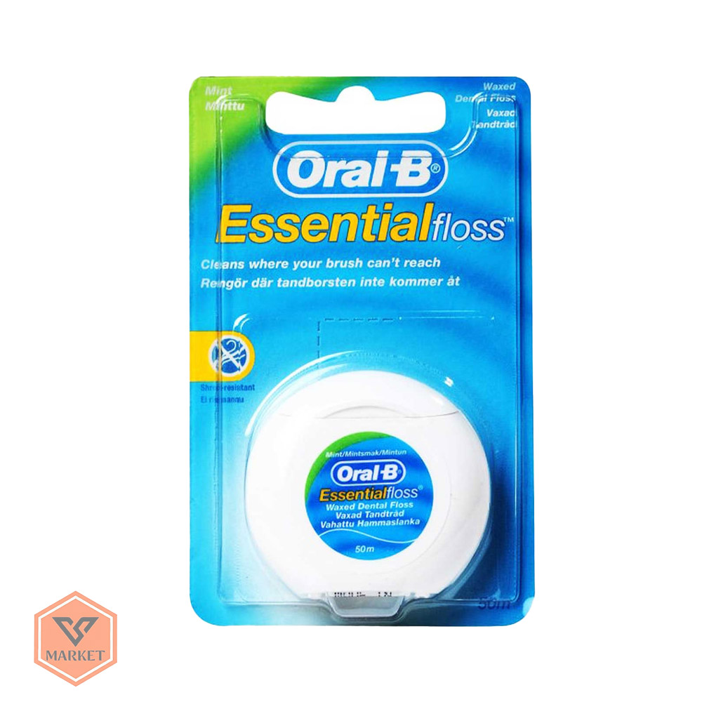 نخ دندان نعنایی اورال-بی مدل اسنشیالاس (Oral-B Essentialfloss) - مومدار و مقاوم در